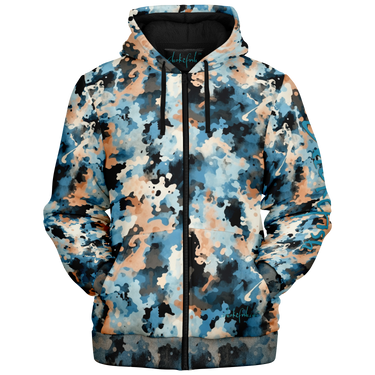 Chokefish™ Microfleece Zip-Up Hoodie Acid-Wash Colors-003B